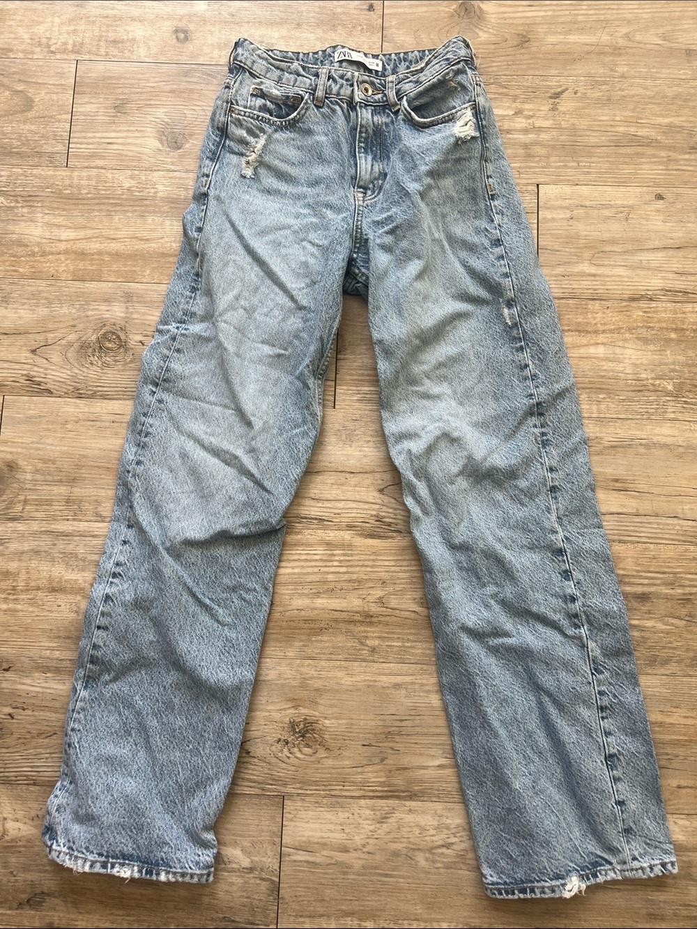 Zara Light Blue Straight Leg Jeans